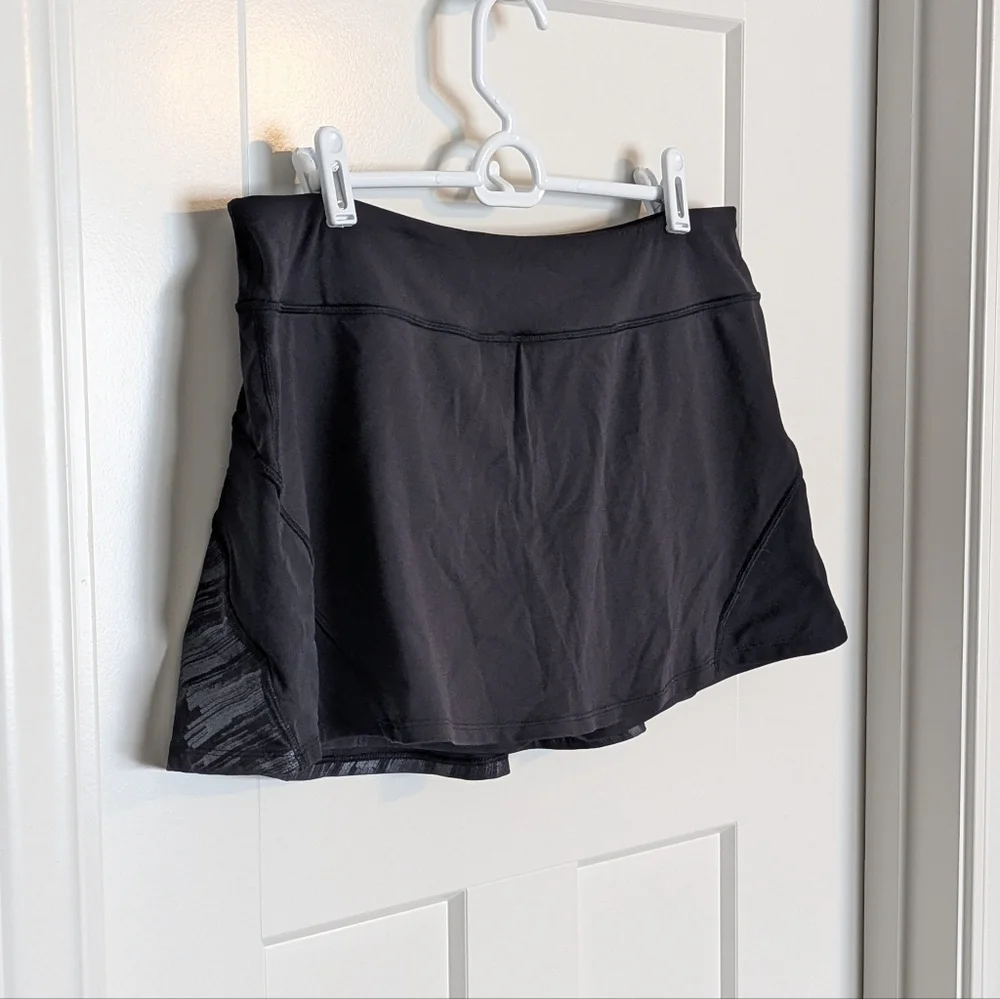 Lululemon Ace Tennis Skirt - Black Scratch Match Multi sz 14/16